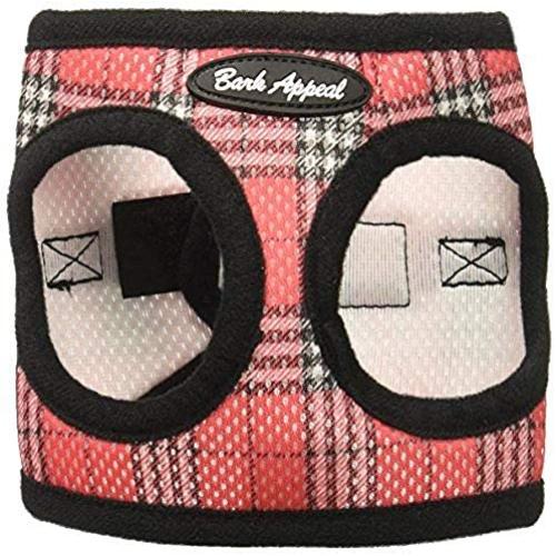 Bark Appeal Mesh Step in Harness, X-Small, Red Plaid