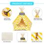 Bonnlo Pet Teepee Dog(Puppy) & Cat Bed - Portable Dog Tents & Pet Houses for Puppy or Cat with Thick Cushion and Blackboard