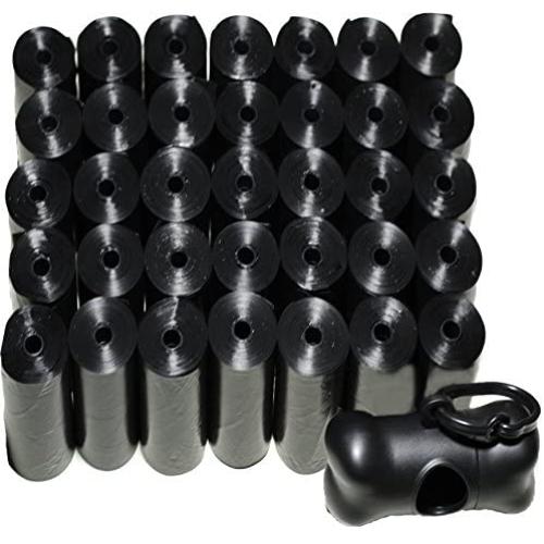 Poop Bag Shop 700-Count Dog Pet Waste Poop Bags, 35 Refill Rolls with Poop Bag Dispenser, Black