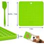 Naluclaz Dog Lick Mat（2 Pieces）+ Spatula, Relieve pet Anxiety, Slow Feeder, Peanut Butter Silicone Pad, Suitable for Pet Bathing, Training and Grooming（Yellow and Green）