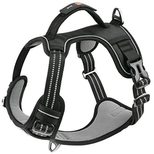 Pawtrender No Pull Dog Harness with Handle Reflective Adjustable Dog Vest Harness with Soft Padded Mesh for Small Medium Large Dogs