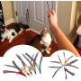 MOMU 5PCS Handmade Natural Feather Cat Toy Da Bird Refills Interactive Teaser Sticks
