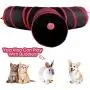Collapsible Cat Tunnel, 3 Way Cat Tube Kitty Tunnel, Cat Pet Tunnel Toys with Peek Hole and Toy Ball, Small pet Tunnel for Kitty, Puppy, Rabbit