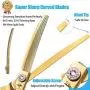 7 Inch Downward Curved Dog Grooming Scissors Thinning Texturizing Shears Professional Safety Blunt Tip Trimming Shearing for Dogs Cats Face Paws Limbs Japanese Stainless Steel Purple, Yellow