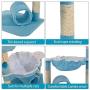 Cat Tree, Kitten Activity Tower, with Scratching Post Cozy Hammock and Tunnel, Tall Perch and Dangling Ball Toy, Plush Covered Pet Condo