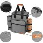Hilike Premium Pet Travel Bag for Dog & Cat-Week Away Tote Organizer Bag for Dogs Travel-Includes 1 Dog Tote Bag,1 Dog Food Carrier Bag, 2 Silicone Collapsible Bowls,1 Blanket,1 Frisbee(Grey)
