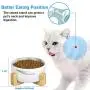 Jerock Ceramic Cat Dog Bowls Raised Food and Water Dish with Anti-Slip Wooden Stand Elevated Round Pet Feeding Bowl Dishwasher Safe & Easy to Clean Jerock Ceramic Cat Dog Bowls Raised Food and Water Dish with Anti-Slip Wooden Stand Elevated Round Pet Feeding Bowl Dishwasher Safe & Easy to Clean