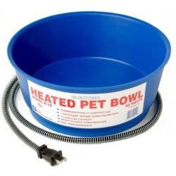 Farm Innovators Model R-19 Economical 1-1/2-Gallon Round Heated Pet Bowl, Blue, 60-Watt