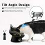 Cat Bowl,Raised Cat Food Bowls Anti Vomiting,Tilted Elevated Cat Bowl,Ceramic Pet Food Bowl for Flat-Faced Cats,Small Dogs,Protect Pets Spine,Dishwasher Safe,Black and White, 2pcs