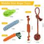 Giom 17 Pcs Dog Toys for Small Medium Large Dog, Tough Dog Rope Rubber Toys for Boredom, Interactive Puppy Chew Teething Toy Bulk Pet Cleaning Set Pack