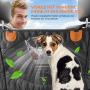 Dog Car Seat Cover 100% Waterproof, OKMEE Scratchproof Dog Seat Cover with Big Mesh Window, 2 Seat Belts and a Pocket, Durable Nonslip Seat Cover for Dogs Back Seat, SUVs and Trucks