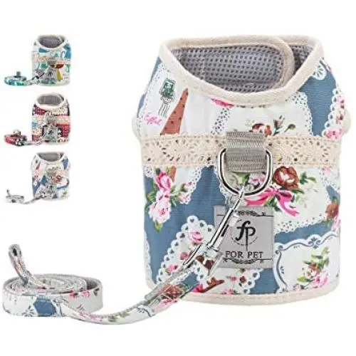 voopet Boho Soft Mesh Cat Harness, Dog Padded Front Vest Harness with Leash, Adjustable Pets No-Pull Walking Harness - Easy Control for Small Dogs & Puppy voopet Boho Soft Mesh Cat Harness, Dog Padded Front Vest Harness with Leash, Adjustable Pets No-Pull Walking Harness - Easy Control for Small Dogs & Puppy