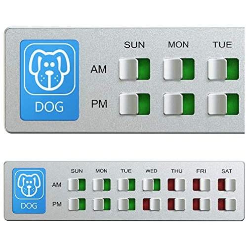 Glide Signs Dog Food Organizer – Pet Feeding Reminder - Am Pm Daily Indicator Sign - Fed or Feed The Puppy Supplies - Fridge Magnets and Double Sided Tape - Care for Your Pets
