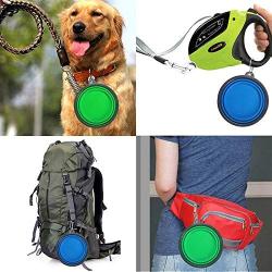 JPs Exchange Collapsible Dog Bowl, Portable and Foldable with Caribiner Clip for Travel (4 Pack)