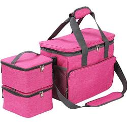 KOPEKS Dog Cat Pet Travel Bag Thermal Bag with Compartments Bowl and Drinker Foldable Travel Kit
