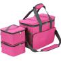 KOPEKS Dog Cat Pet Travel Bag Thermal Bag with Compartments Bowl and Drinker Foldable Travel Kit