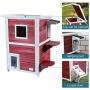 Petsfit 2-Story Weatherproof Outdoor Kitty Cat House/Condo/Shelter with Escape Door 20'' Lx20 Wx32 H