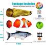 3 Pack Electric Fish Cat Toys,Rosyclo Flopping Fish Catnip Toy,Realistic Plush Simulation Floppy Fish,Self Moving Wiggle Fish,Pets Interactive Supplies Chew Pillow Kicker for Indoor Cats Kitty Kitten