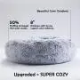 Western Home Faux Fur Dog Bed & Cat Bed, Original Calming Dog Bed for Small Medium Large Pets, Anti Anxiety Donut Cuddler Round Warm Washable Cat Bed for Indoor Cats(27'', Light Grey)
