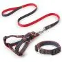 iCAGY Dog Harness and Leash Set with Collar for Small Pets, Easy Walk Adjustable No Pull Dog Harness Leash Collar, Soft Nylon H-Shape Full Dog Body Harness, Red S iCAGY Dog Harness and Leash Set with Collar for Small Pets, Easy Walk Adjustable No Pull Dog Harness Leash Collar, Soft Nylon H-Shape Full Dog Body Harness, Red S