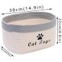 Geyecete Cotton Rope Dog Box for Toys with Handle for Baby Laundry Basket Cat/Dog Toy Storage Blanket Storage Natural Woven Basket Pet Toy Storage Boxes-Cat