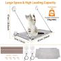 pueikai Cat Hammock, Cat Window Perch for Indoor Large Cats, Cat Resting Seat Hammock Shelves, Sturdy Heavy-Duty Knob Suction Cups Holds Up to Weighted up to 50 lbs, Space-Saving & Easy to Assemble