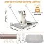 pueikai Cat Hammock, Cat Window Perch for Indoor Large Cats, Cat Resting Seat Hammock Shelves, Sturdy Heavy-Duty Knob Suction Cups Holds Up to Weighted up to 50 lbs, Space-Saving & Easy to Assemble pueikai Cat Hammock, Cat Window Perch for Indoor Large Cats, Cat Resting Seat Hammock Shelves, Sturdy Heavy-Duty Knob Suction Cups Holds Up to Weighted up to 50 lbs, Space-Saving & Easy to Assemble