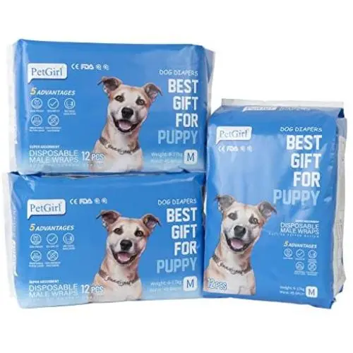 SHAREWIN 36 Count Dog Diapers Disposable Wraps for Male Dogs & Puppy Physiological Pants Pet Diaper Paper| Belly Bands for Male Dogs | Excitable Urination, Incontinence, or Male Marking SHAREWIN 36 Count Dog Diapers Disposable Wraps for Male Dogs & Puppy Physiological Pants Pet Diaper Paper| Belly Bands for Male Dogs | Excitable Urination, Incontinence, or Male Marking