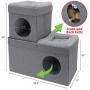 Kitty City Large Stackable Tan Cat Condo, Cat Cube, Cat House, Pop Up Bed, Cat Ottoman