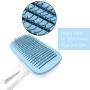 LEWARM Slicker Brush for Short Haired Dogs and Cats Angled Bristles with Particles Self Cleaning Pet Grooming Comb Set with Bath Massage Brush and Chewing Rope Toy