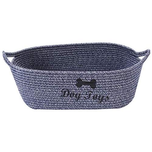 Brabtod Cotton Rope Dog Toy Basket with Handle, pet Toy Storage Basket, pet Bed, pet Toy Boxes- Perfect for organizing pet Toys, Blankets, Coats, Pee mats, Diaper