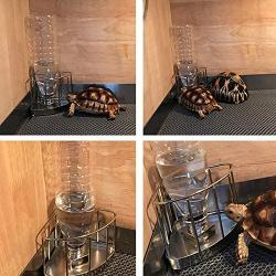 MOCOHANA Reptile Water Bottle Stainless Steel Turtle Automatic Feeders Waterer Pet Dispenser Bottle Corner Food and Water Feeding Dish Bowl for Lizard Tortoise Chameleon