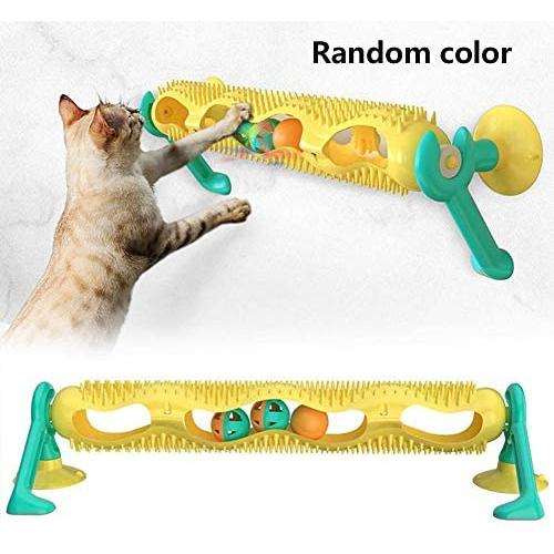 Grehod Cat Toy Cat Tunnel Turntable Toy, 360° Turntable Toy, Pet Comb Hair Massage Brush, Bell Suction Cup Toy, Roller Ball Toy, Pet Puzzle Turntable Toy