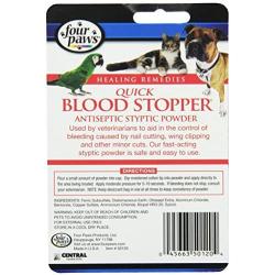 Four Paws Healing Remedies Dog Cat Bird Quick Blood Stopper Antiseptic Powder, 0.5 oz