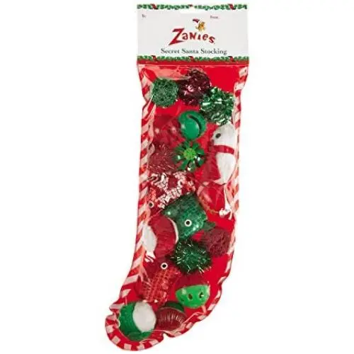 Zanies Secret Santa Stockings with 18 Cat Toys Zanies Secret Santa Stockings with 18 Cat Toys