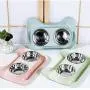 UUME Pets Cute Pet Products Stainless Steel Double Bowl Cat Supplies Feeder Dog Bowls Cat Bowls Bowls(Blue) UUME Pets Cute Pet Products Stainless Steel Double Bowl Cat Supplies Feeder Dog Bowls Cat Bowls Bowls(Blue)