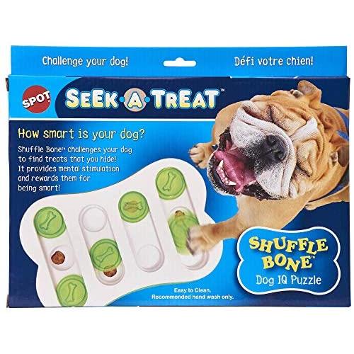 SPOT Ethical Pet Interactive Seek-A-Treat Shuffle Bone Toy Puzzle That Will Improve Your Dogs IQ, Specially Designed for Training Treats, Multi