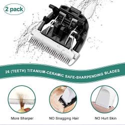 AIBORS Dog Grooming Clippers kit with 12V High Power Low Noise for Thick Coats Heavy Duty Plug-in Pet Trimmer Electric Professional Hair Clippers for Dogs Cats Pets, 2 Pack Blades