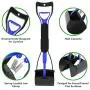 Aircover Dog Pooper Scooper, 24'' Foldable Long Handle Dog Poop Scooper for Large Medium Small Dogs, Pet Waste Pickup with 4 Poop Bags Rolls + 1 Poop Bag Dispenser, Easy to Use on Grass Gravel (Blue)
