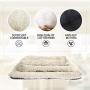 WINDRACING Faux Fur Dog Bed Crate Mat Soft Plush Calming Pet Mattress for Large Medium Dog Warming Cozy Anti Anxiety Non-Slip Machine Washable Dog Cushion for Kennel Pad