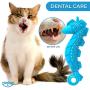 Ronton Cat Toothbrush Catnip Toy - Durable Hard Rubber - Cat Dental Care, Cat Interactive Toothbrush Chew Toy (1-Pack Blue)