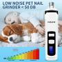 Petural Dog Nail Grinder Low Noise - Professional Electric Pet Nail Grinder Adjustable 2-Speed Pet Nail Trimmer - Rechargeable Painless Paws & Nail Grinder for Cats, Medium & Small Dogs