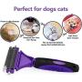 n/d Pet Dematting Comb with 2 Sided Professional Undercoat Rake for Cats & Dogs – Safe Grooming Rake Tool for Easy Mats & Tangles Removing