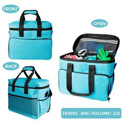 Breeze Touch Dog Travel Bag - Airline Approved Travel Set for Dogs Stores All Your Dog Accessories - Includes Travel Bag, 2X Food Storage Containers and 2X Collapsible Dog Bowls