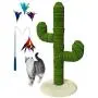 Bobocawa 41'' Cactus Tall Cat Scratching Post - Cactus Cat Scratcher with Sisal Rope Cat Tree Climbing Frame - Teasing Wand Set Included
