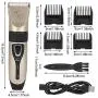 HERCHR Dog Grooming Clippers, USB Rechargeable Adjustable Pet Hair Trimmers with 4 Guard Combs(Without Battery), 1.77 x 7.2in
