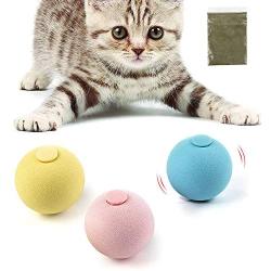PAKESI Cat Toy Ball, 3PACK, Including Frog, Cricket, Bird Three Kinds of Calls for cat Gravitational Ball, Built-in Catnip