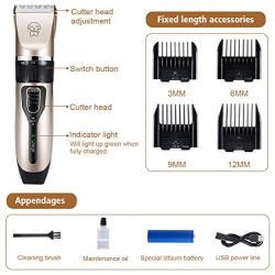 RUIJIA Dog Clippers,Dog Grooming Kit USB Rechargeable Pet Clippers,Professional Dog Trimmer Electric Hair Clippers for Thick Coats Dogs Cats Pets