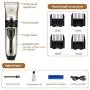 RUIJIA Dog Clippers,Dog Grooming Kit USB Rechargeable Pet Clippers,Professional Dog Trimmer Electric Hair Clippers for Thick Coats Dogs Cats Pets