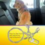 Leash King No Chew/Chew Proof Dog Car Seatbelt Safety Restraint, Dog Tie Out, Puppy Vehicle Seat Belt w/Double Clip & Latch Attachment – Entirely Surgical Stainless Steel - Inches